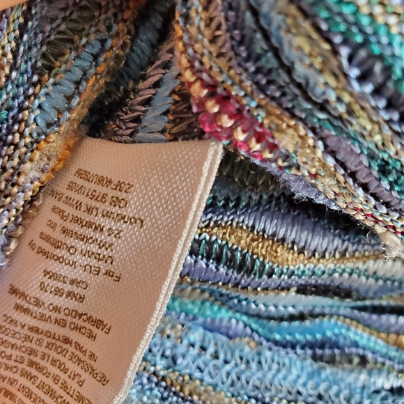 free people multi colour yarn ribbed textured short sleeve top - Picture 6 of 7